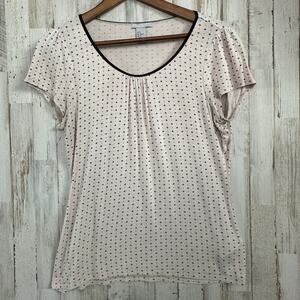 H&M Polka Dota Blouse Medium Blush Pastel Pink Soft Girl Balletcore Preppy